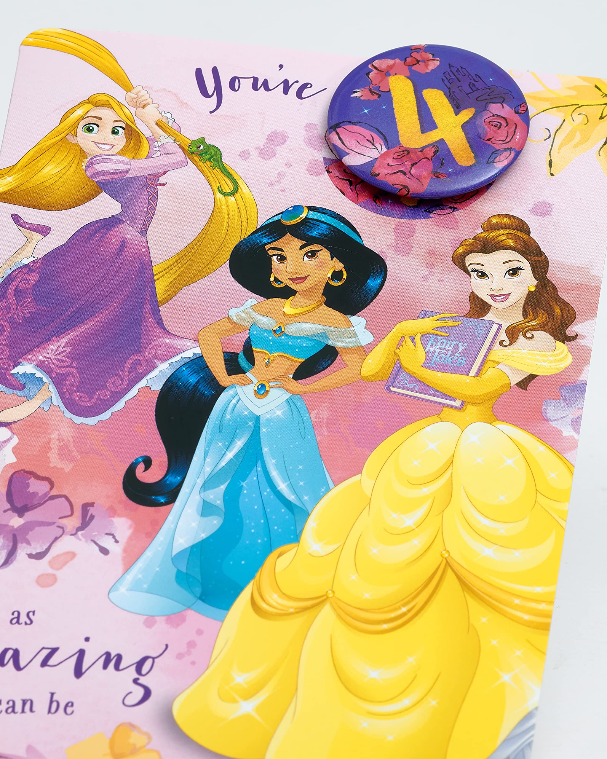 UK Greetings Disney Princess 4th Birthday Card for Girl | FSC Certified | 143 x 216 mm 4