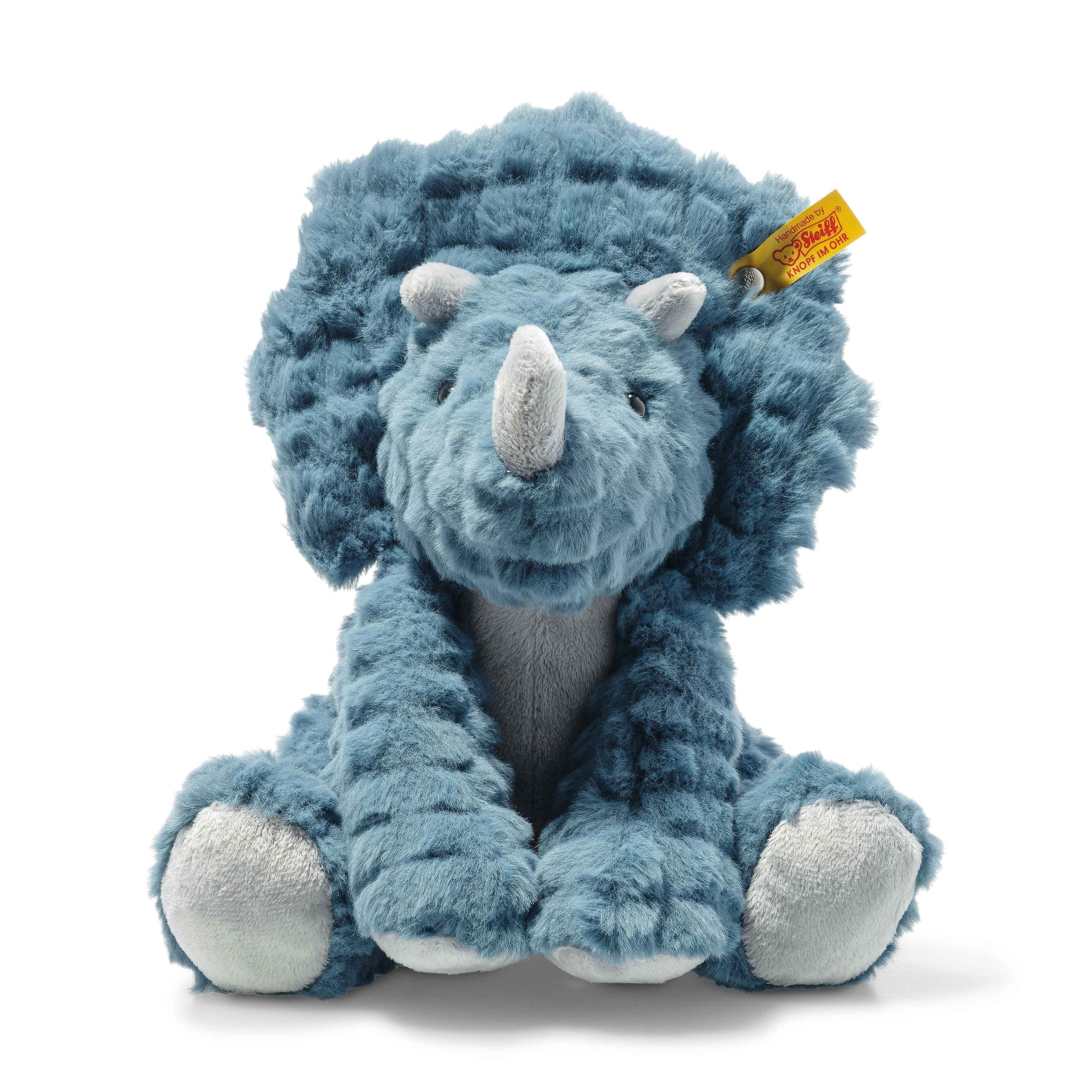 Steiff Soft Cuddly Friends Dixi Triceratops - 28 cm Plush Dinosaur Toy 1
