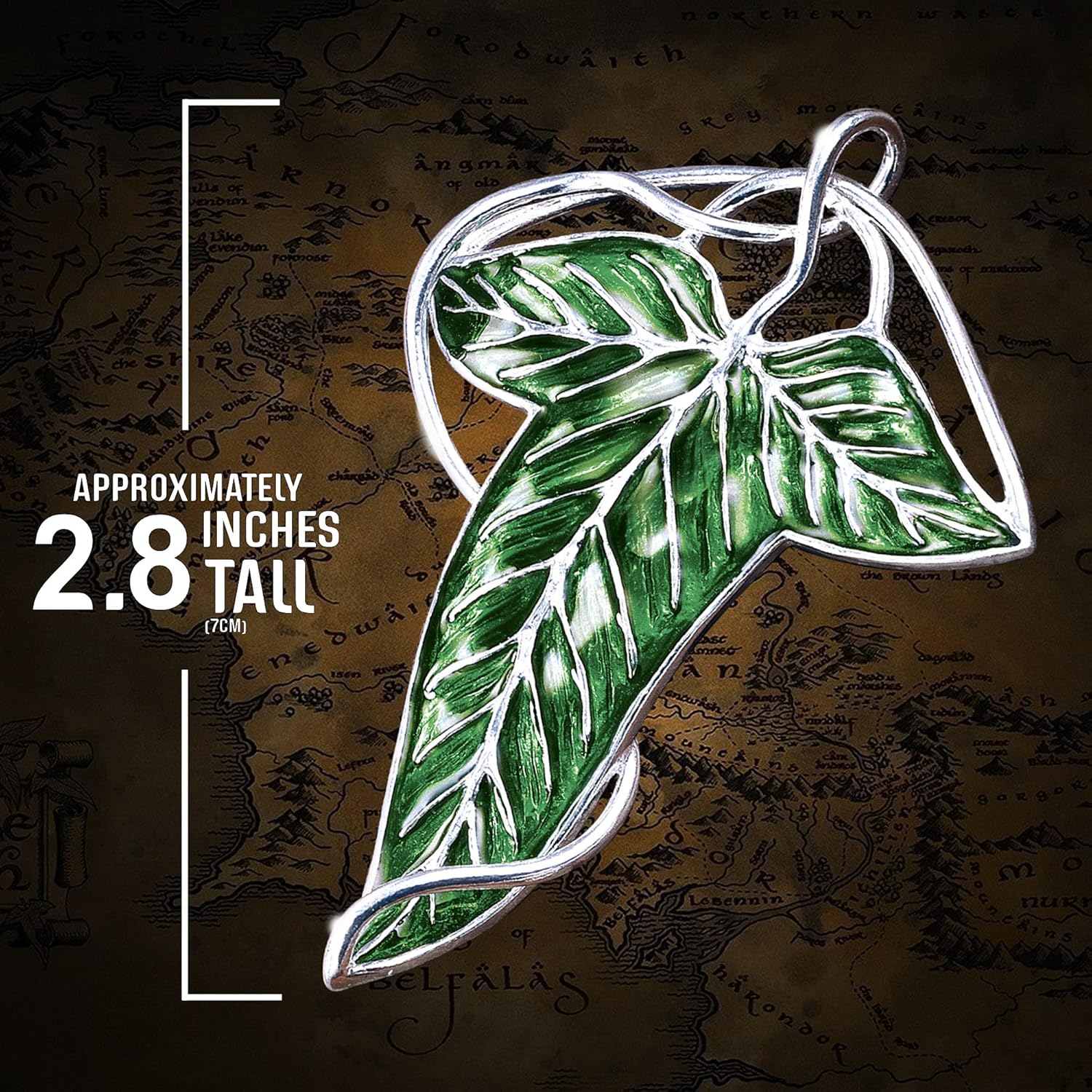 The Noble Collection The Lord of the Rings Elven Leaf Brooch - Green Enamelled Costume Jewellery Pin (NN9831) 6