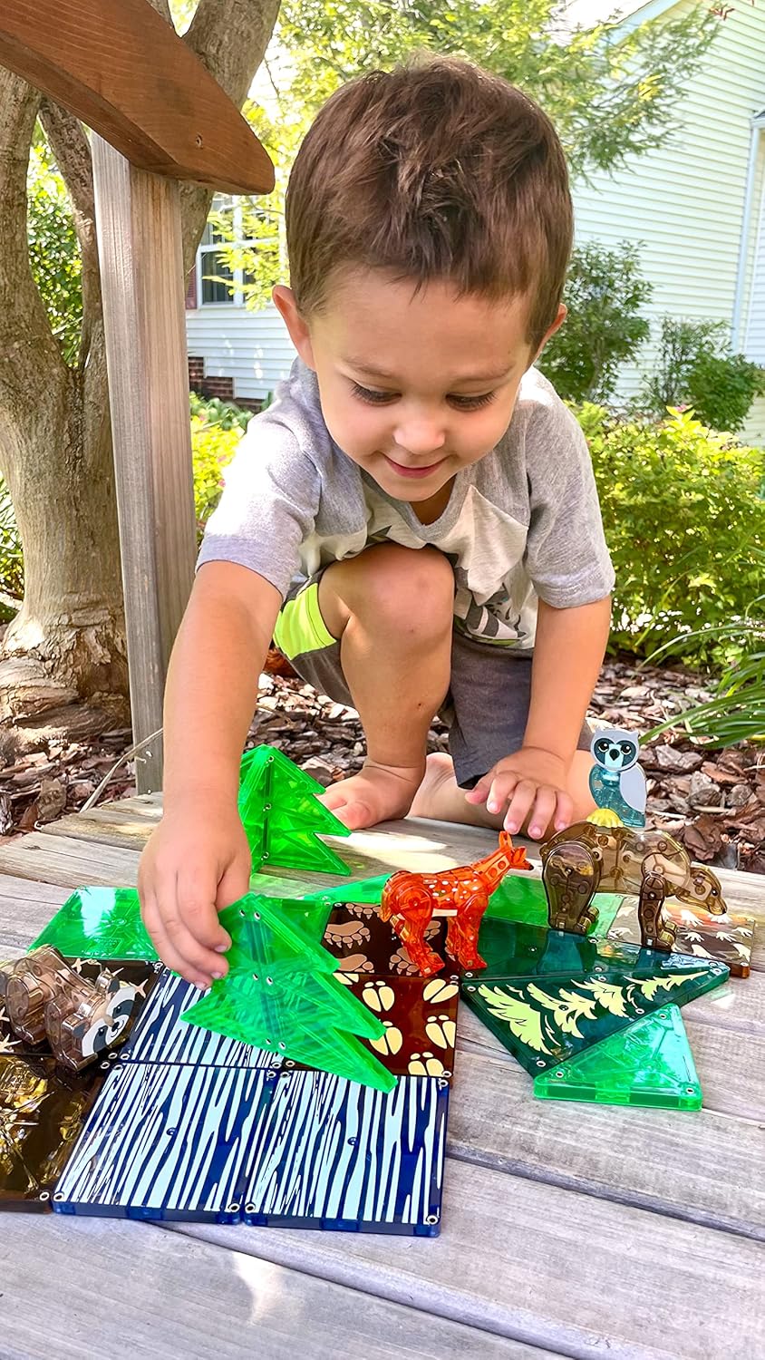 Magna-Tiles Forest Animals 25-Piece Set - Magnetic Building Toys for Kids 3+ 8