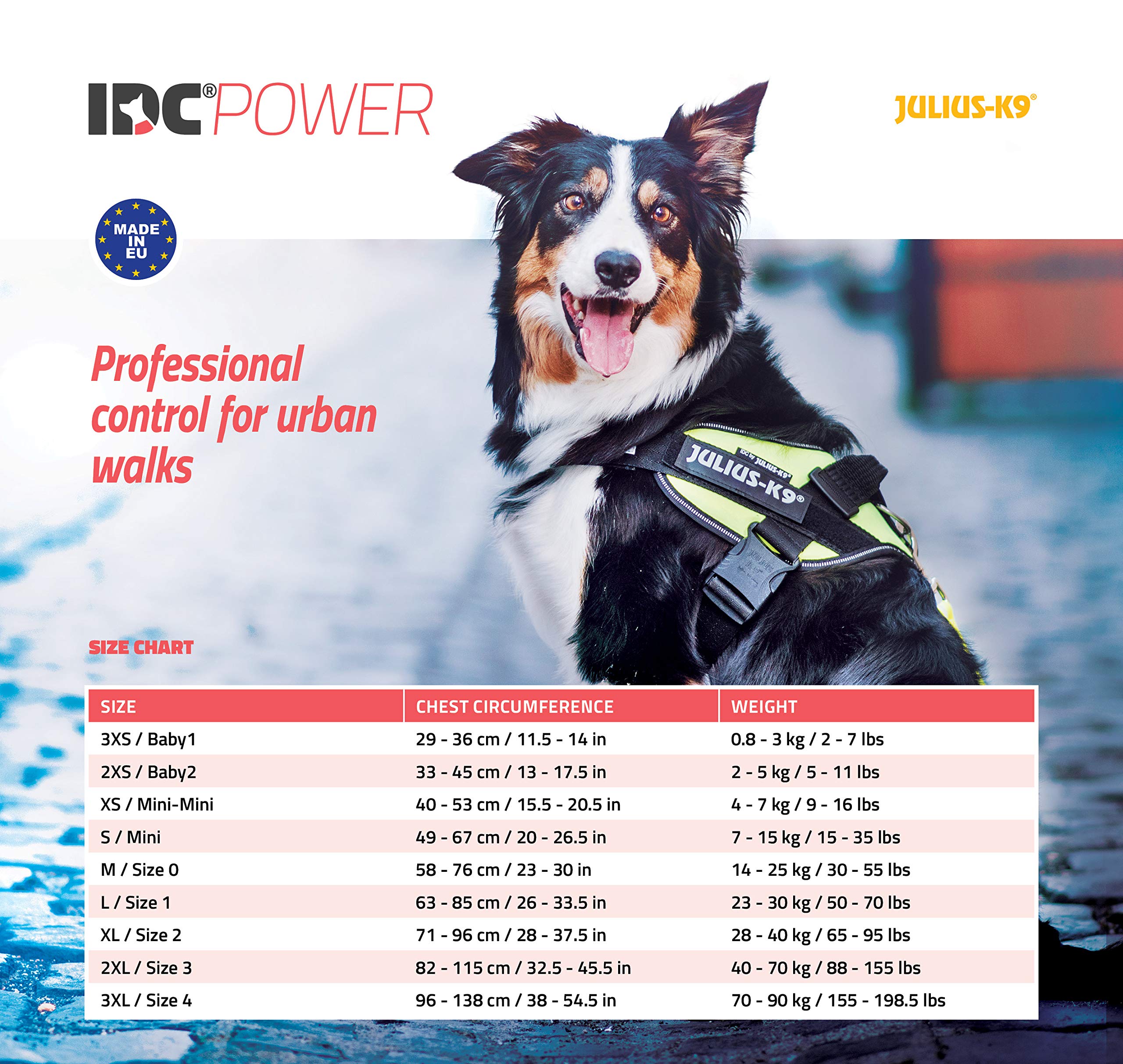 Julius-K9 IDC Powerharness Vest Harness - Mini Size | Aquamarine | 7-15 kg Dog Weight