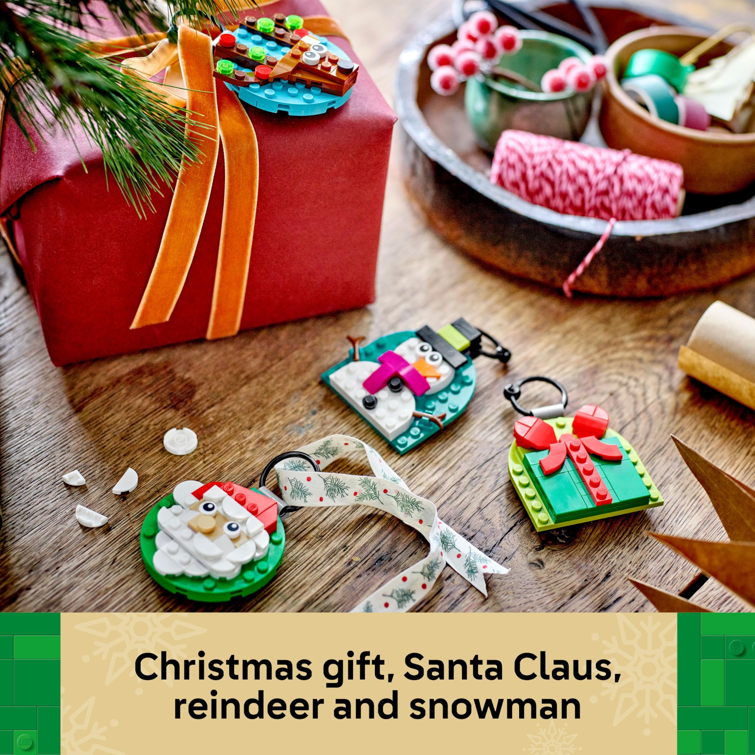 LEGO Christmas Ornament Selection - Building Toy with 4 Festive Hanging Decorations for Kids 6+ 15