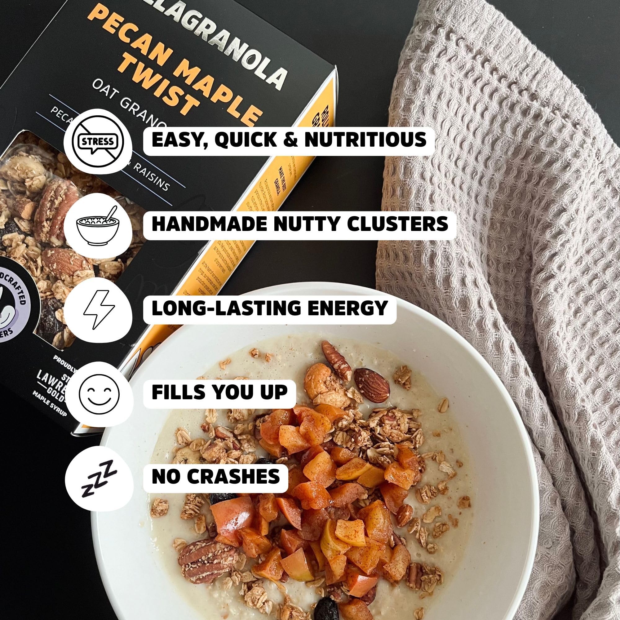 Rollagranola Pecan Maple Twist Oat Granola - 100% Natural, Refined Sugar-Free | 400g 5