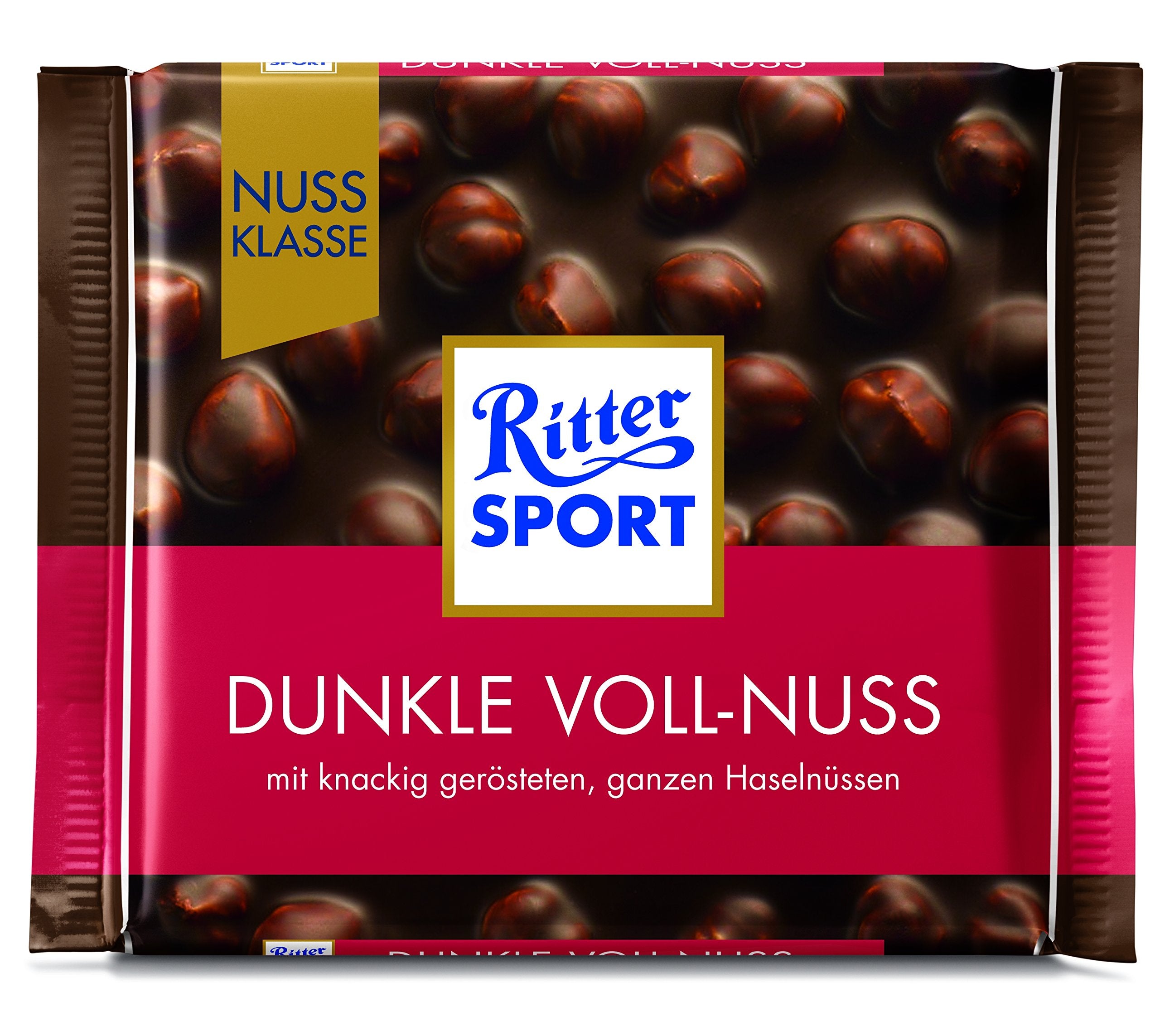 Ritter Sport Dark Chocolate Bar with Whole Hazelnuts - 100g 1