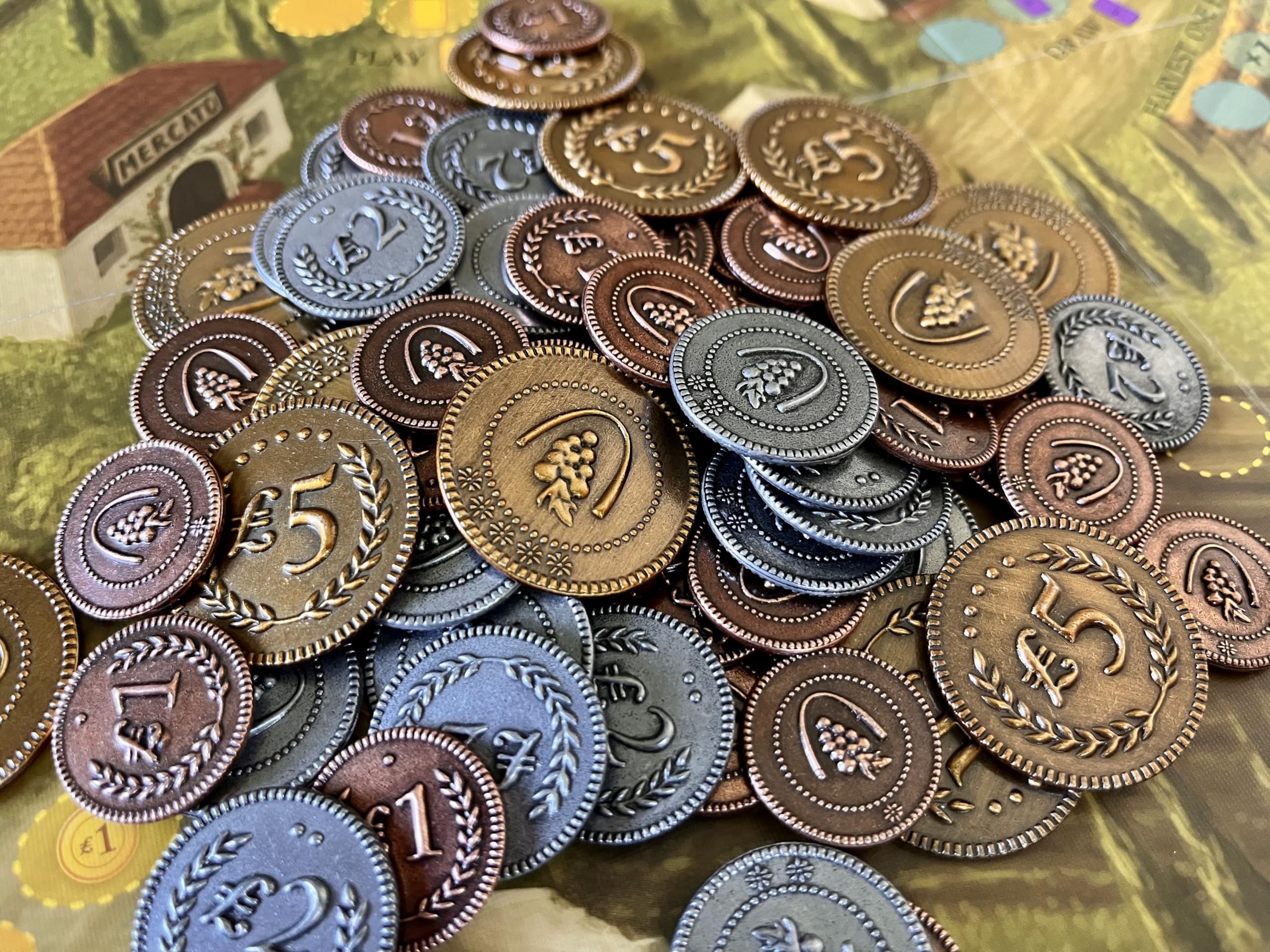 Stonemaier Games Viticulture Metal Lira Coin Upgrade Pack 5
