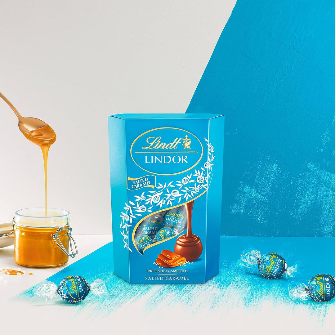 Lindt Lindor Salted Caramel Milk Chocolate Truffles - 200g Gift Box (Approx 16 Truffles)