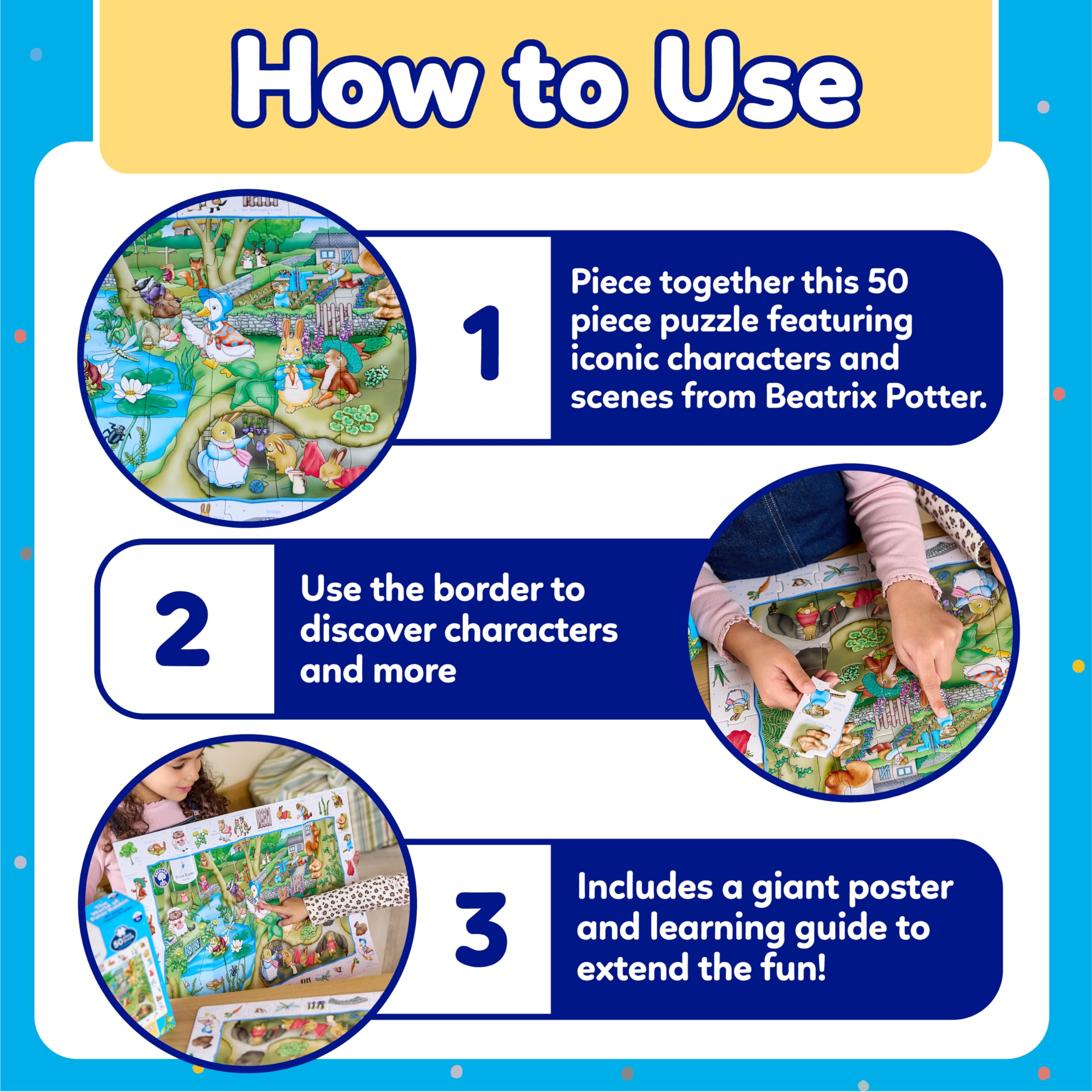 Peter Rabbit 50-Piece Jigsaw Puzzle - Educational Puzzle for Ages 4+ 10