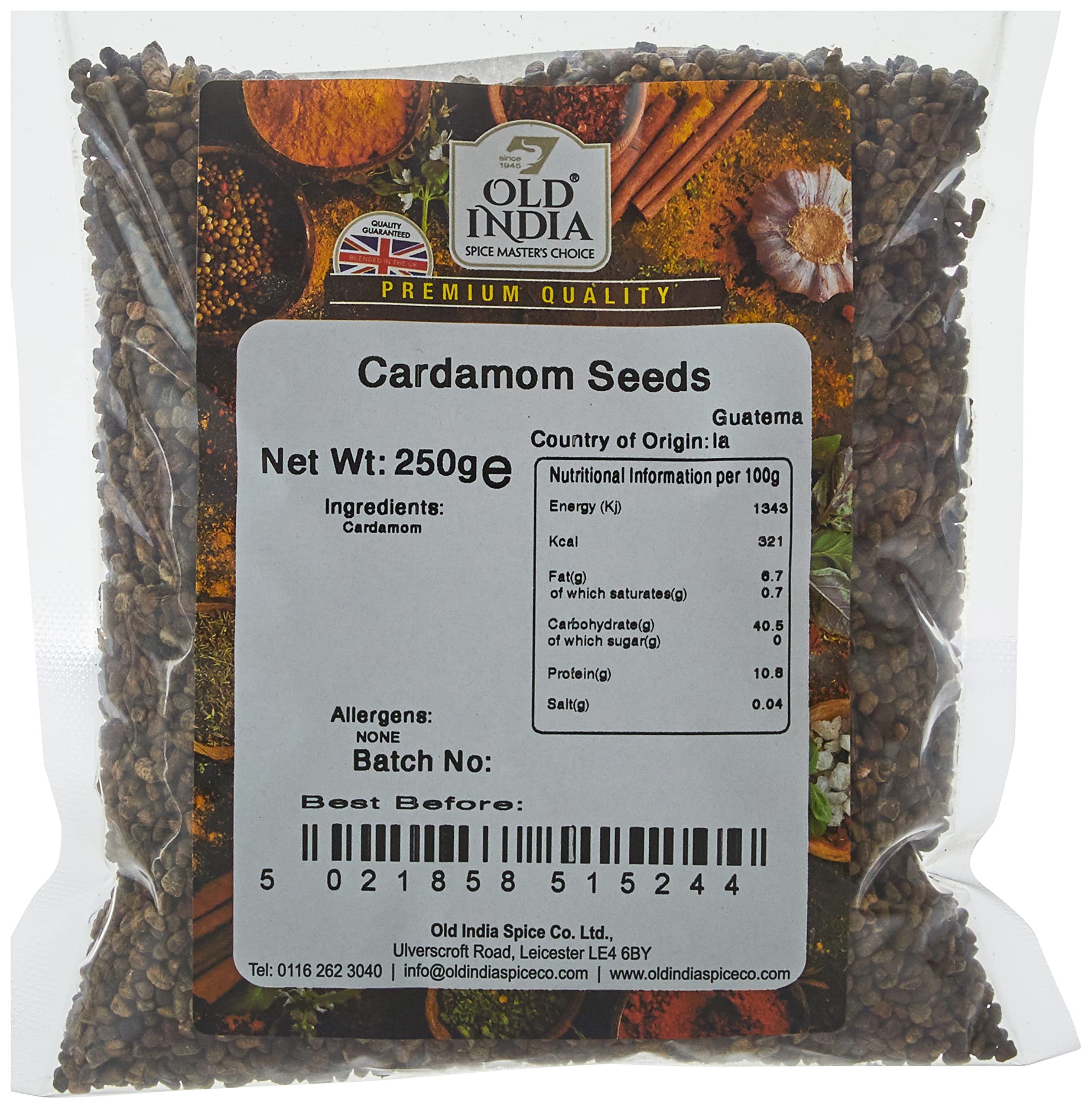 Old India Cardamom Seeds - 100% Natural Whole Spice | 250g Pack