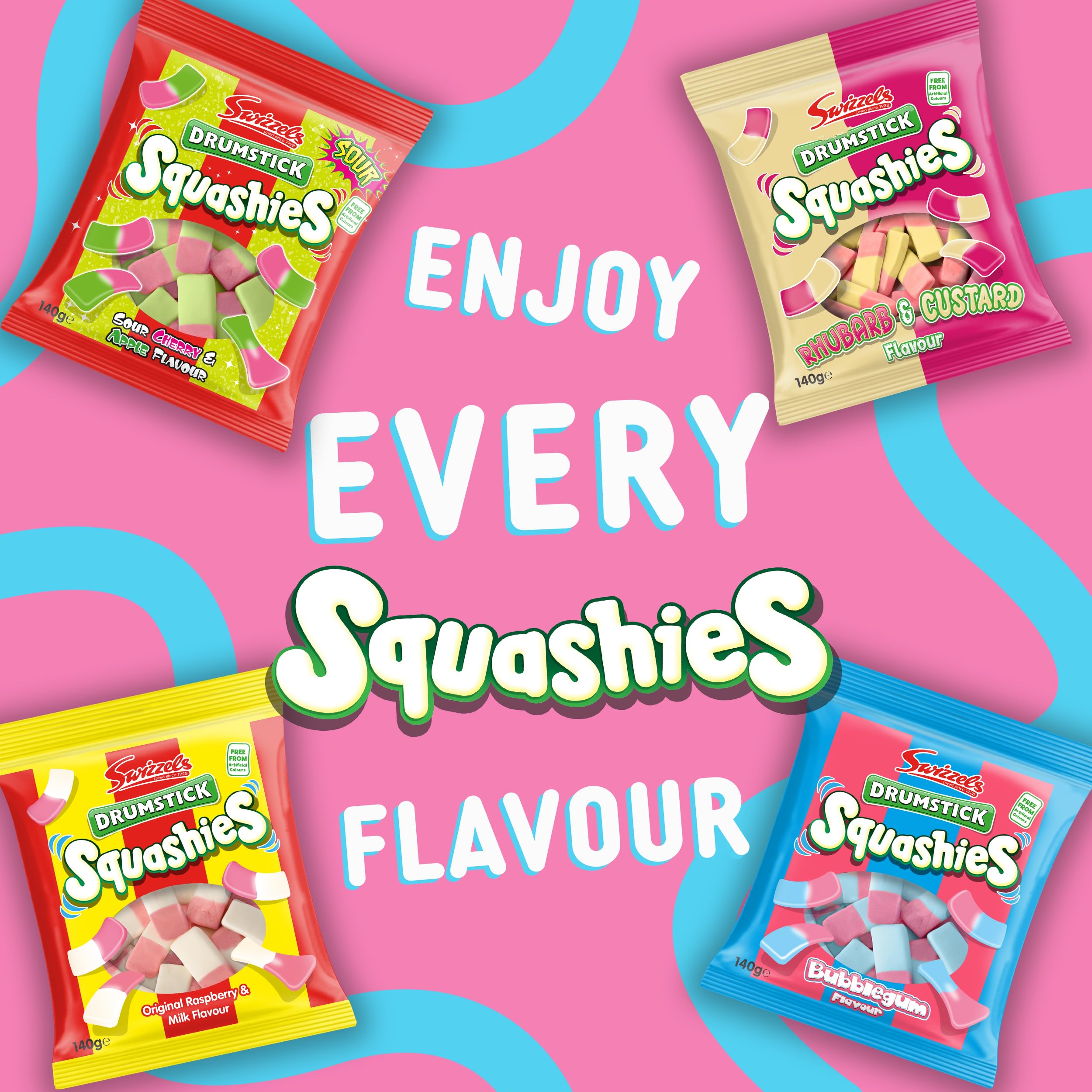 Swizzels Squashies Sweets - Bubblegum Flavour Multipack (12 x 140g) 4
