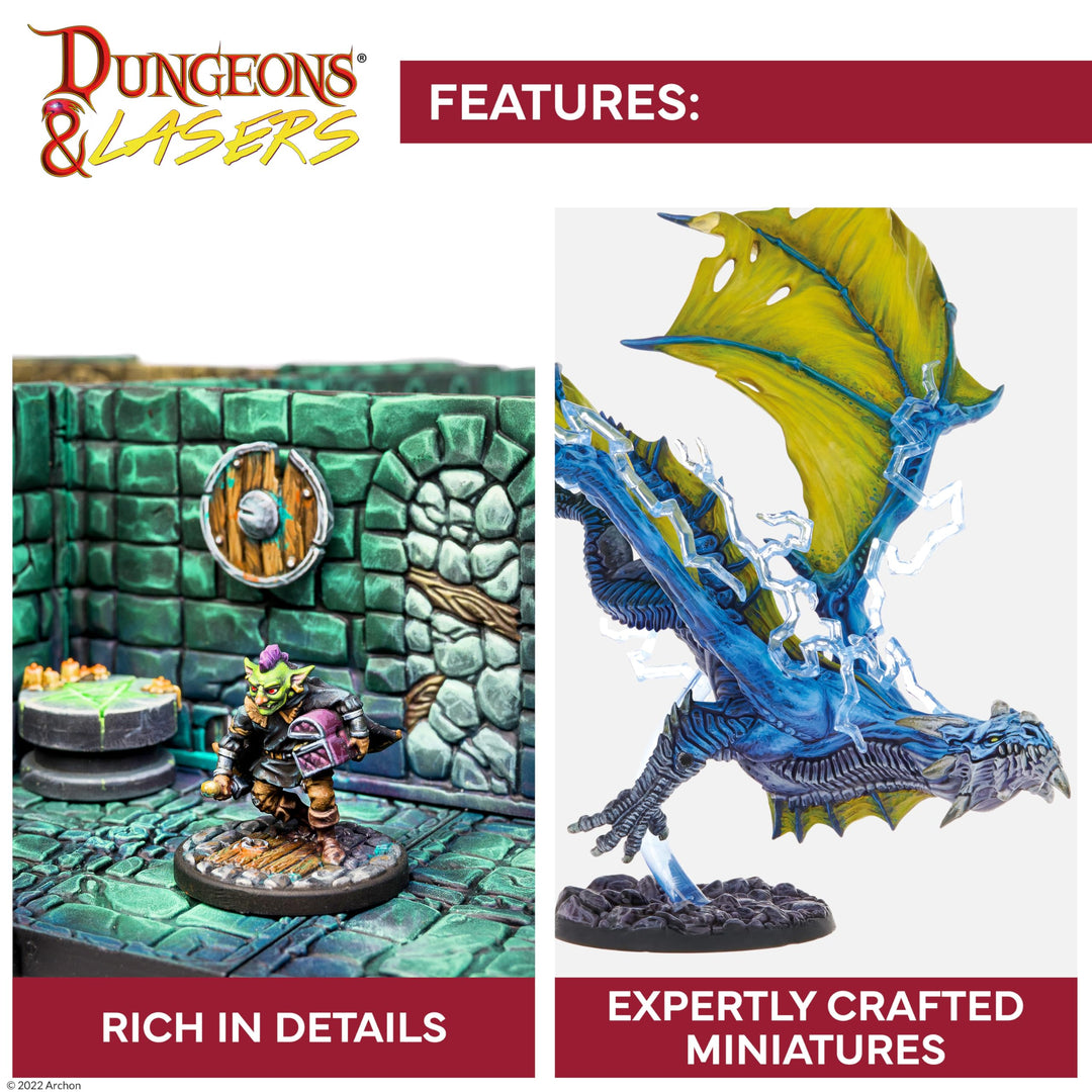 Dungeons & Lasers Fantasy Dungeon Prepainted Terrain Set for DND and Tabletop RPG (D&L Crypt Set)