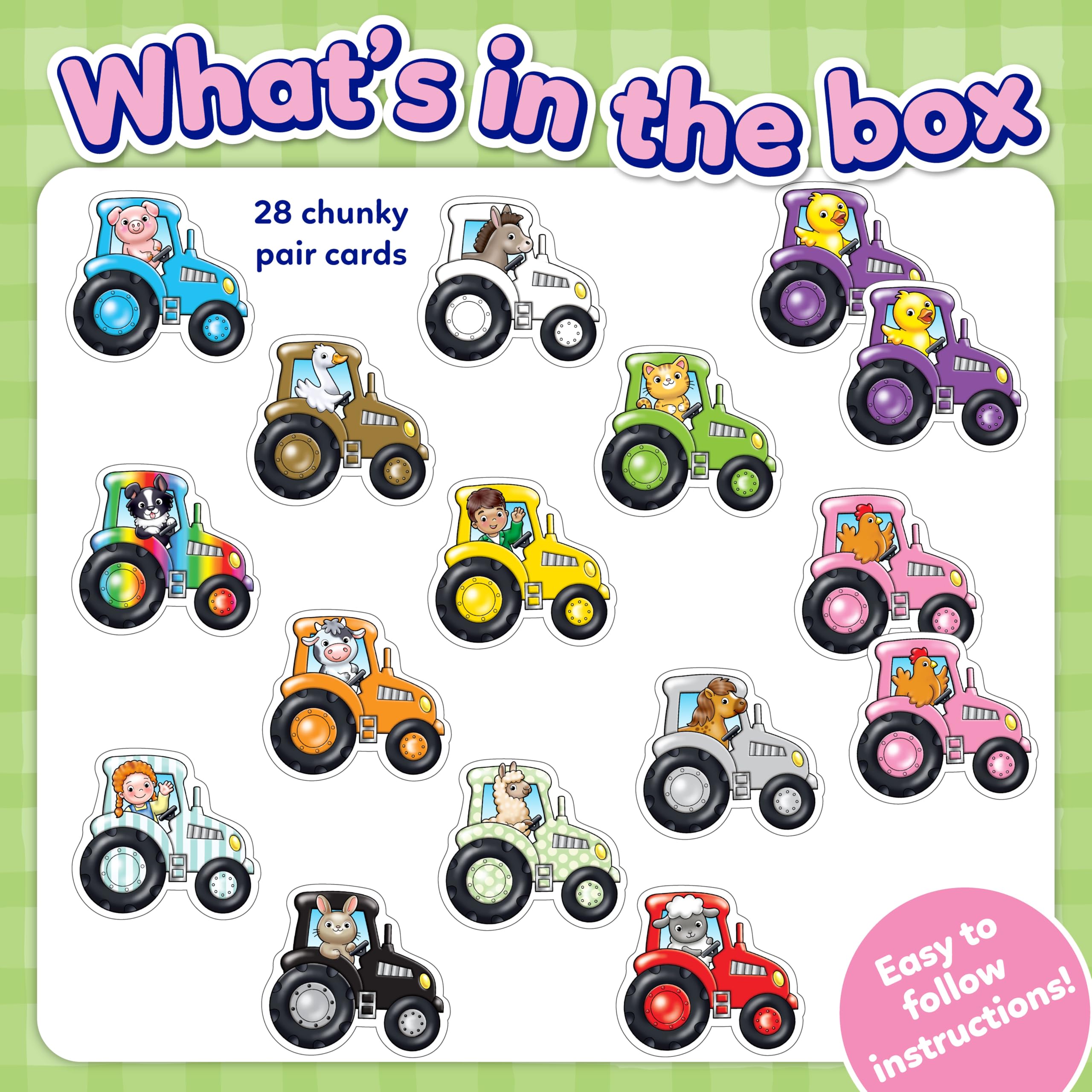 Orchard Toys Tractor Tractor First Matching Game for Toddlers 2+ | 28 Chunky Cards