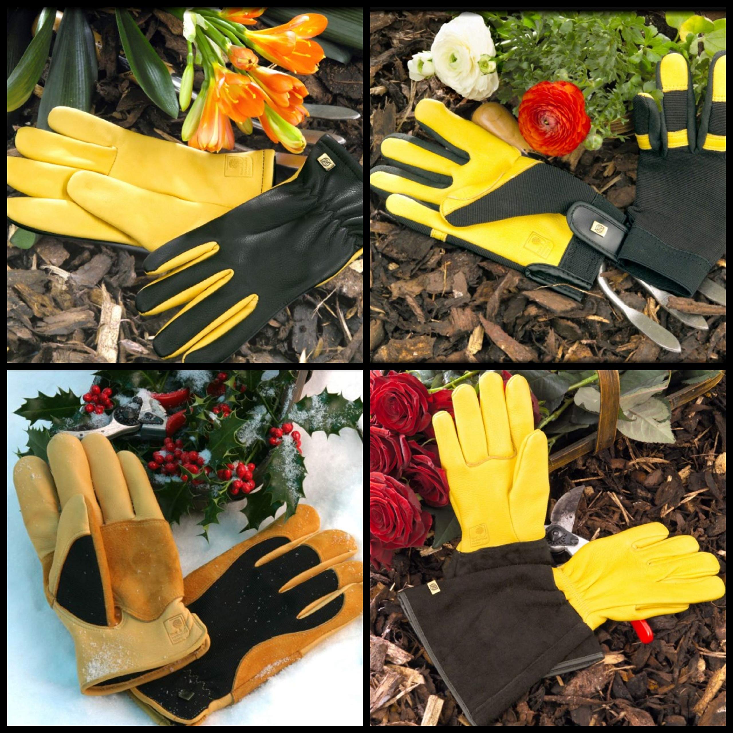 Gloves for people serious about Gardening Gold Leaf DRY TOUCH Deluxe Leather Gardening Gloves | Herren Size | Waterproof 6