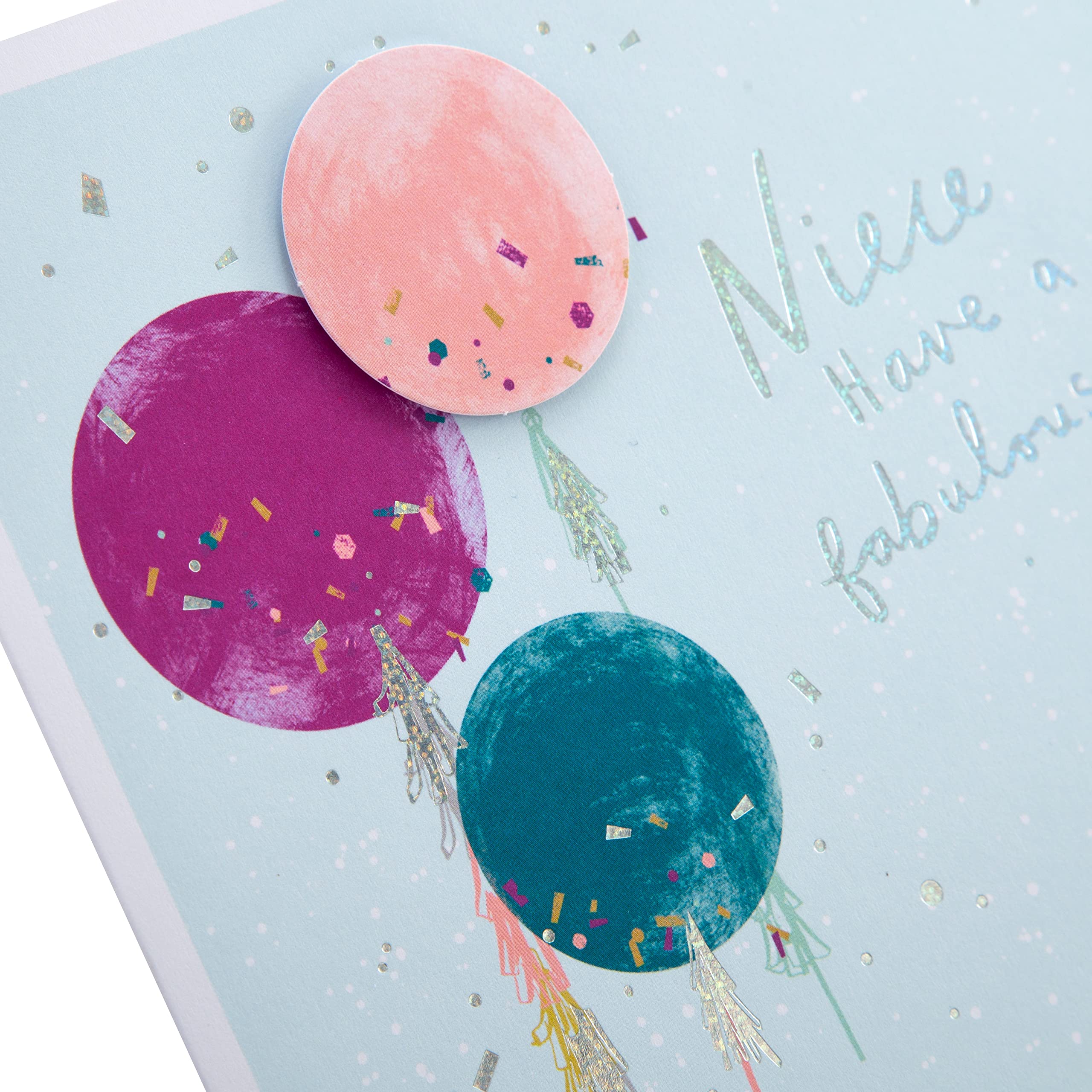 Hallmark Birthday Card for Niece - Large Size with Silver Foil & 3D Attachment 4