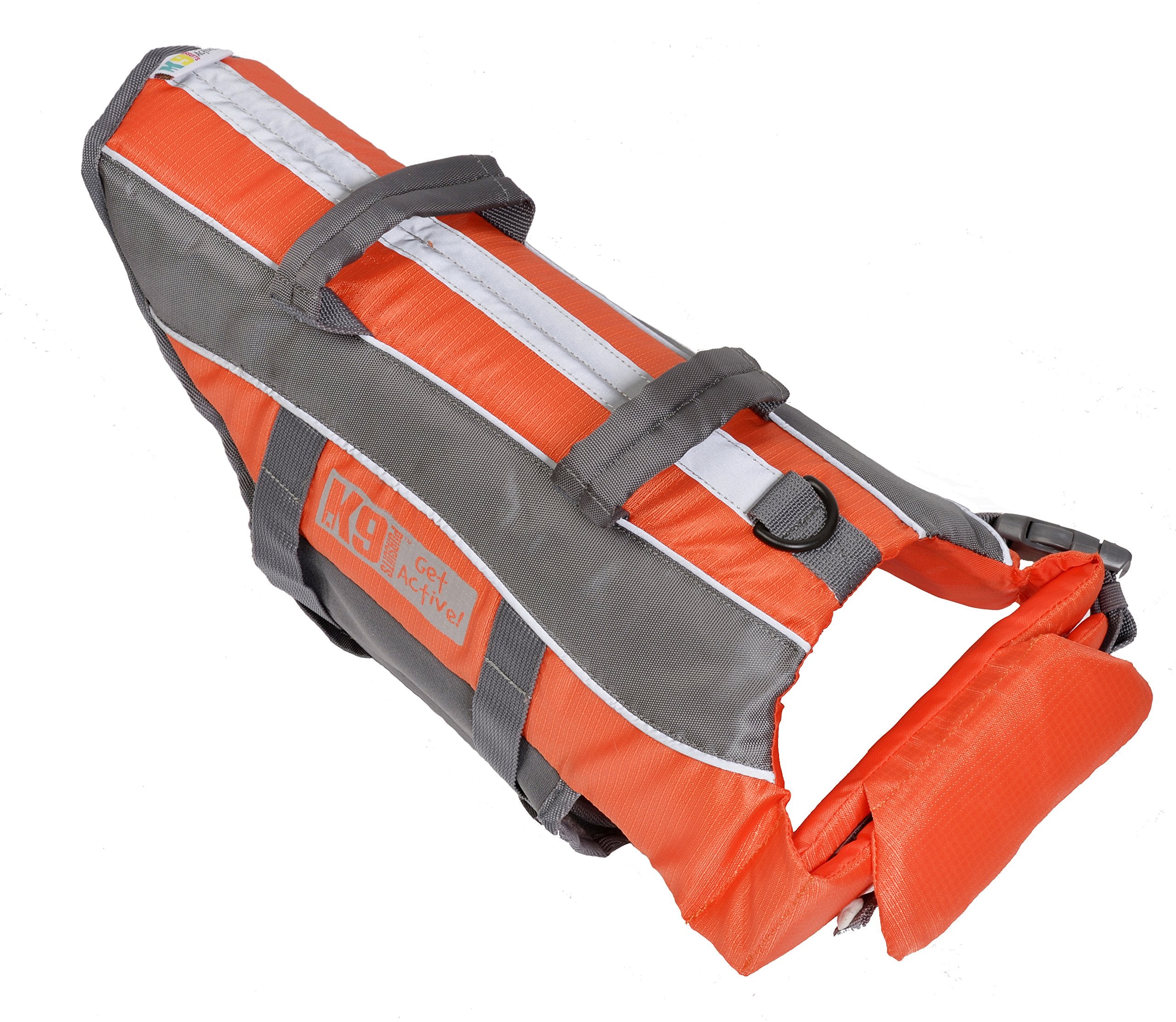 K9 Pursuits High Visibility Life Jacket - Medium Size | Water Recovery Handle | Reflective Accents 2