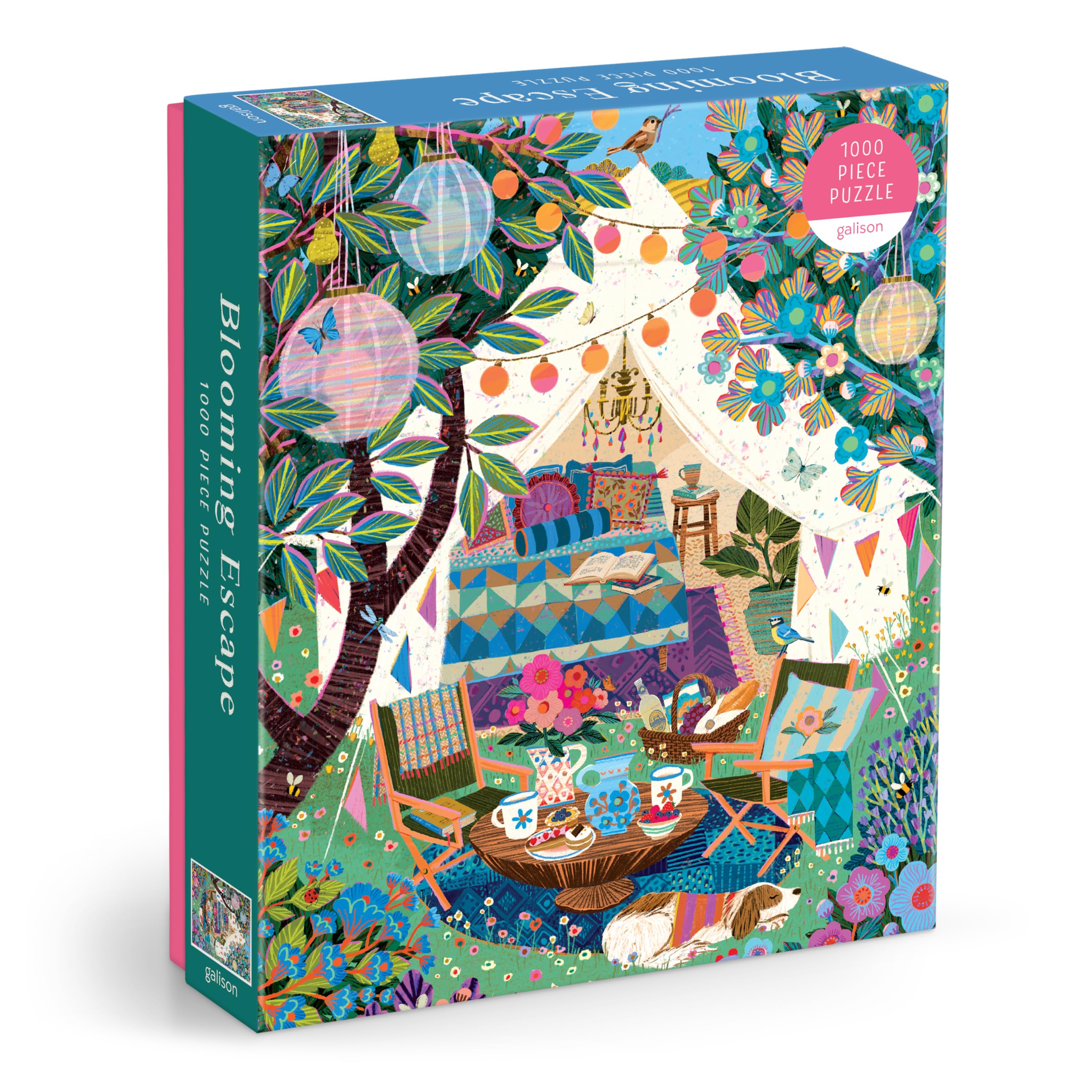 Galison Blooming Escape 1000 Piece Jigsaw Puzzle - Whimsical Outdoor Scene | 27" x 20" Finished Size | Ages 12+ 1
