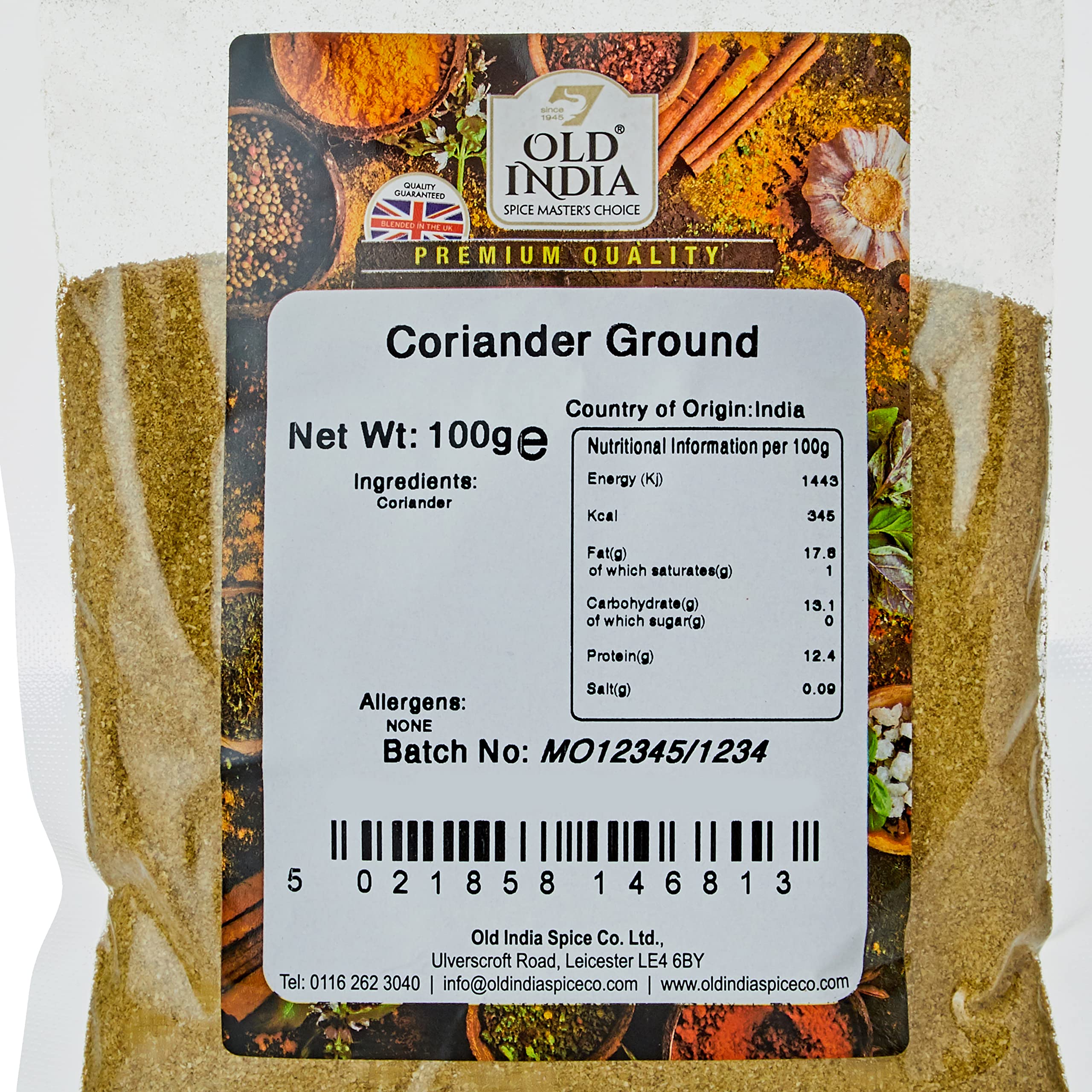 Old India Ground Coriander Powder - 100g | 100% Natural | 2 Year Shelf Life