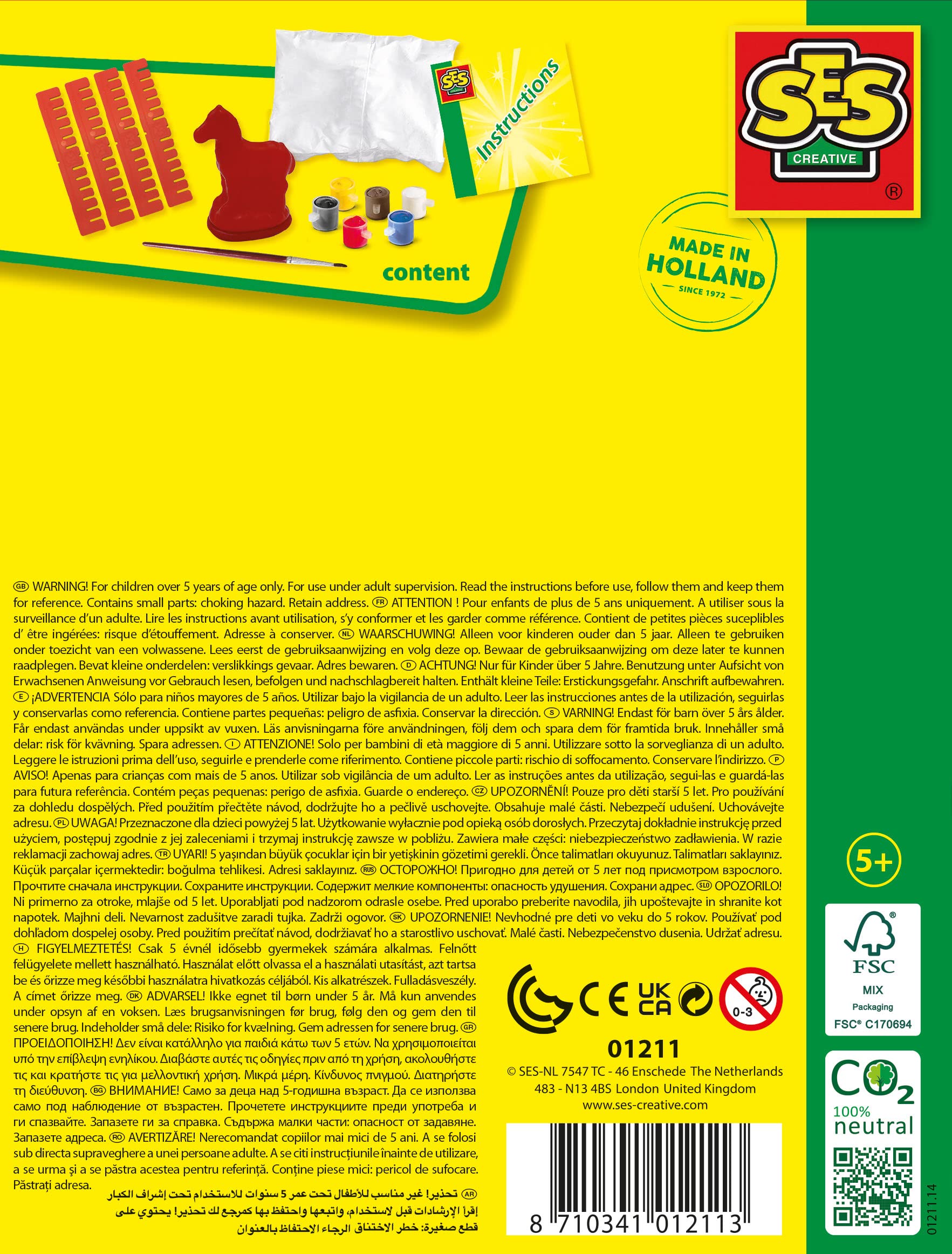 SES Creative Casting & Painting Kit Horse - Arts and Crafts Set for Ages 5+ 5