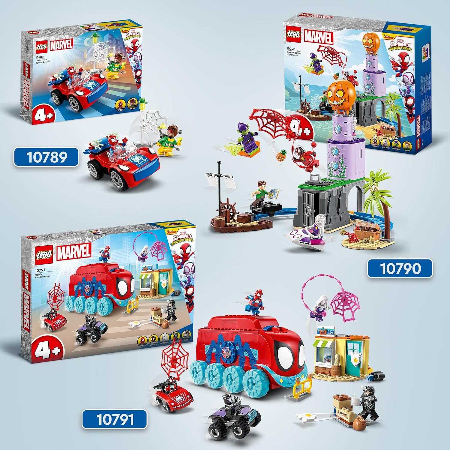LEGO 10789 Marvel Spider-Man's Car and Doc Ock Playset - Building Toy for Kids 4+ 5