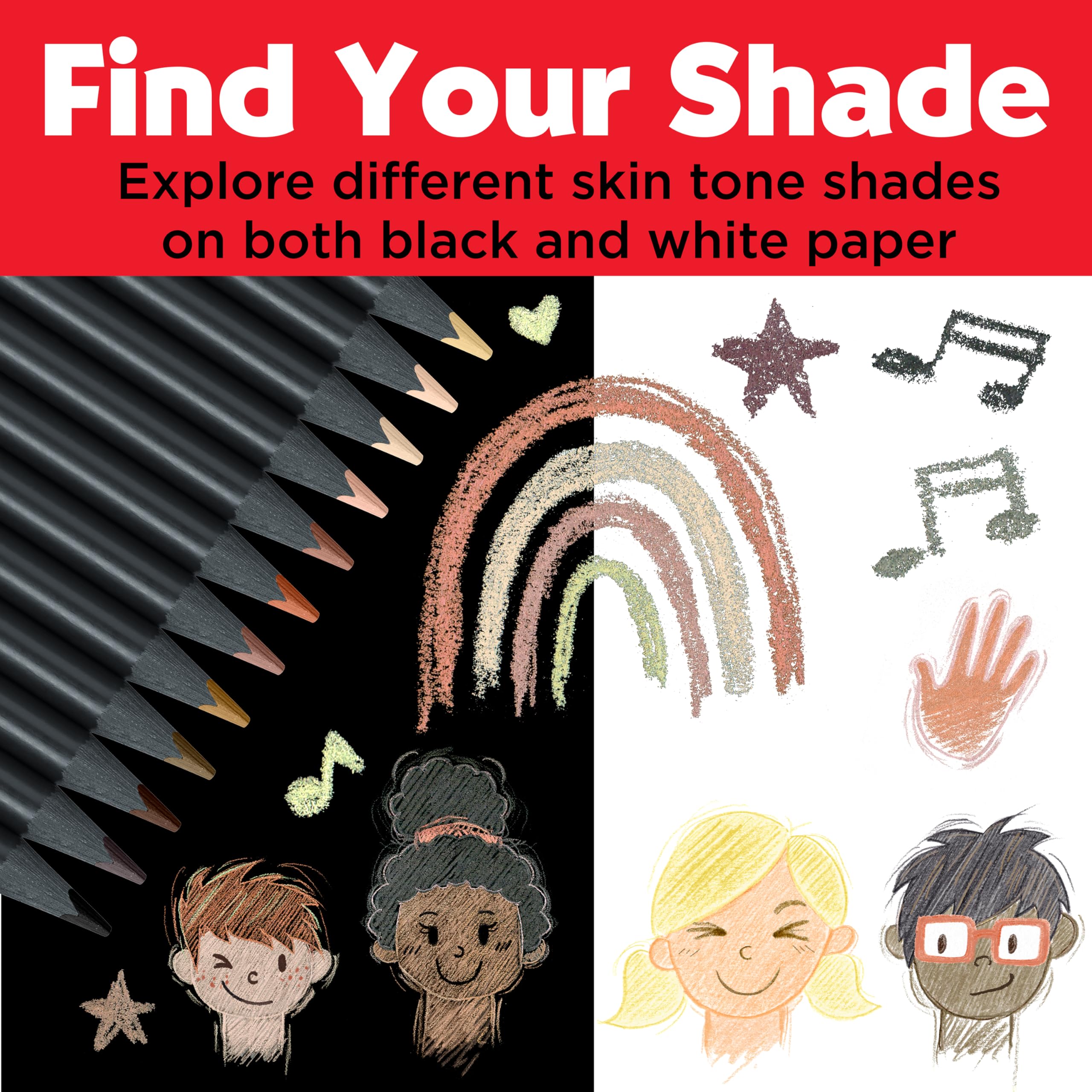 Faber-Castell Colour Pencils Black Edition Skin Tones - 12 Count | Ergonomic Triangular Shape 6