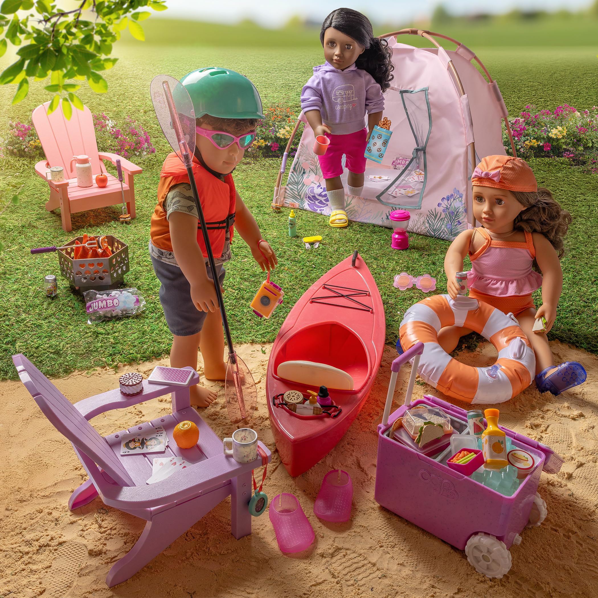 Our Generation Camping Nights - 18-Inch Doll Tent Playset with Accessories 10