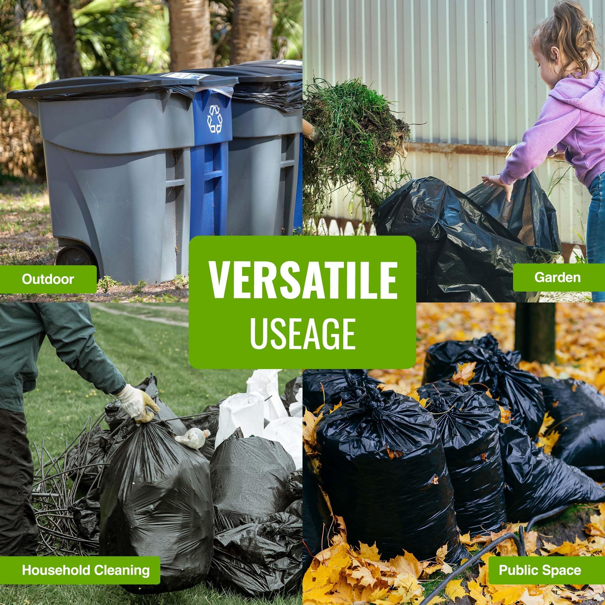 EcoBag 240L Heavy Duty Wheelie Bin Liners - 20 Pack Black Recycled Bags 10