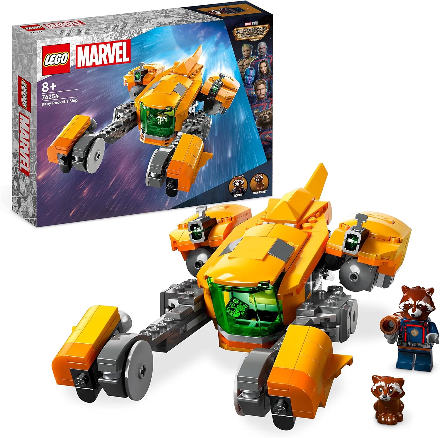 LEGO Marvel Baby Rocket's Ship 76254 - Guardians of the Galaxy Buildable Space Toy for Kids 8+