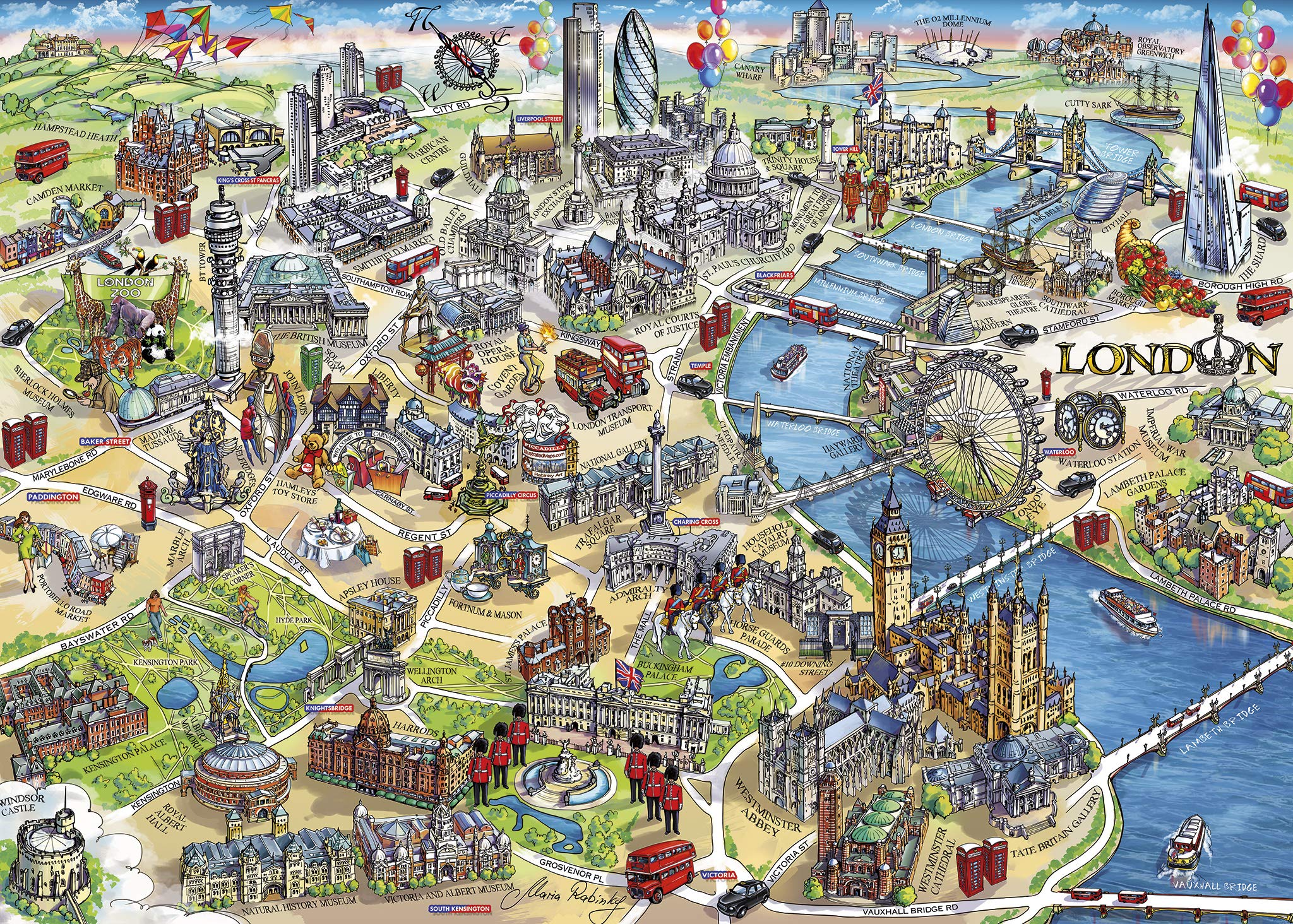 Gibsons London Landmarks Jigsaw Puzzle - 1000 Pieces | Recycled Board | Includes Poster