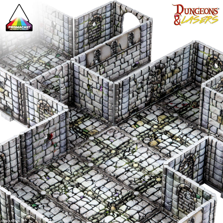 Dungeons & Lasers Fantasy Dungeon Prepainted Terrain Set for DND and Tabletop RPG (D&L Crypt Set)