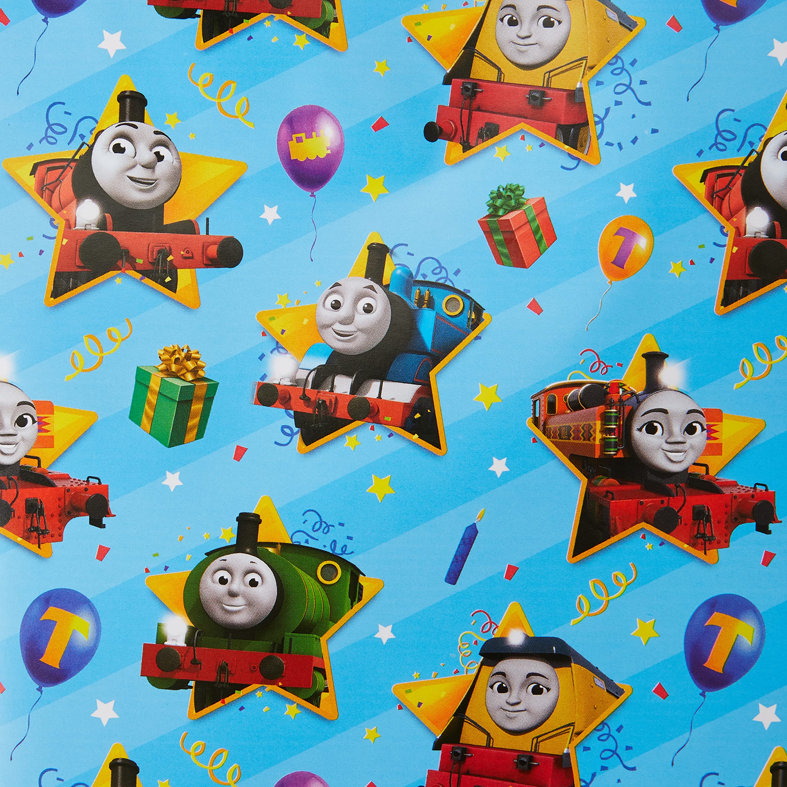 Danilo Promotions LTD Thomas & Friends Gift Wrapping Paper - 2 Sheets & 2 Tags | Birthday Theme 3