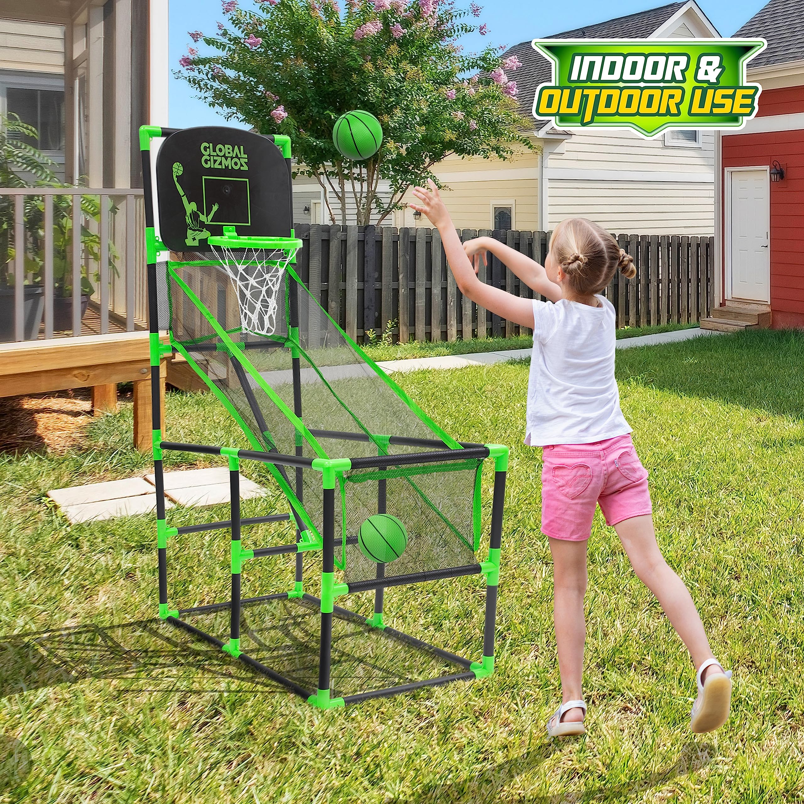 Global Gizmos 55629 Arcade Basketball Hoop - Indoor/Outdoor Use with 2 Balls & Pump 9