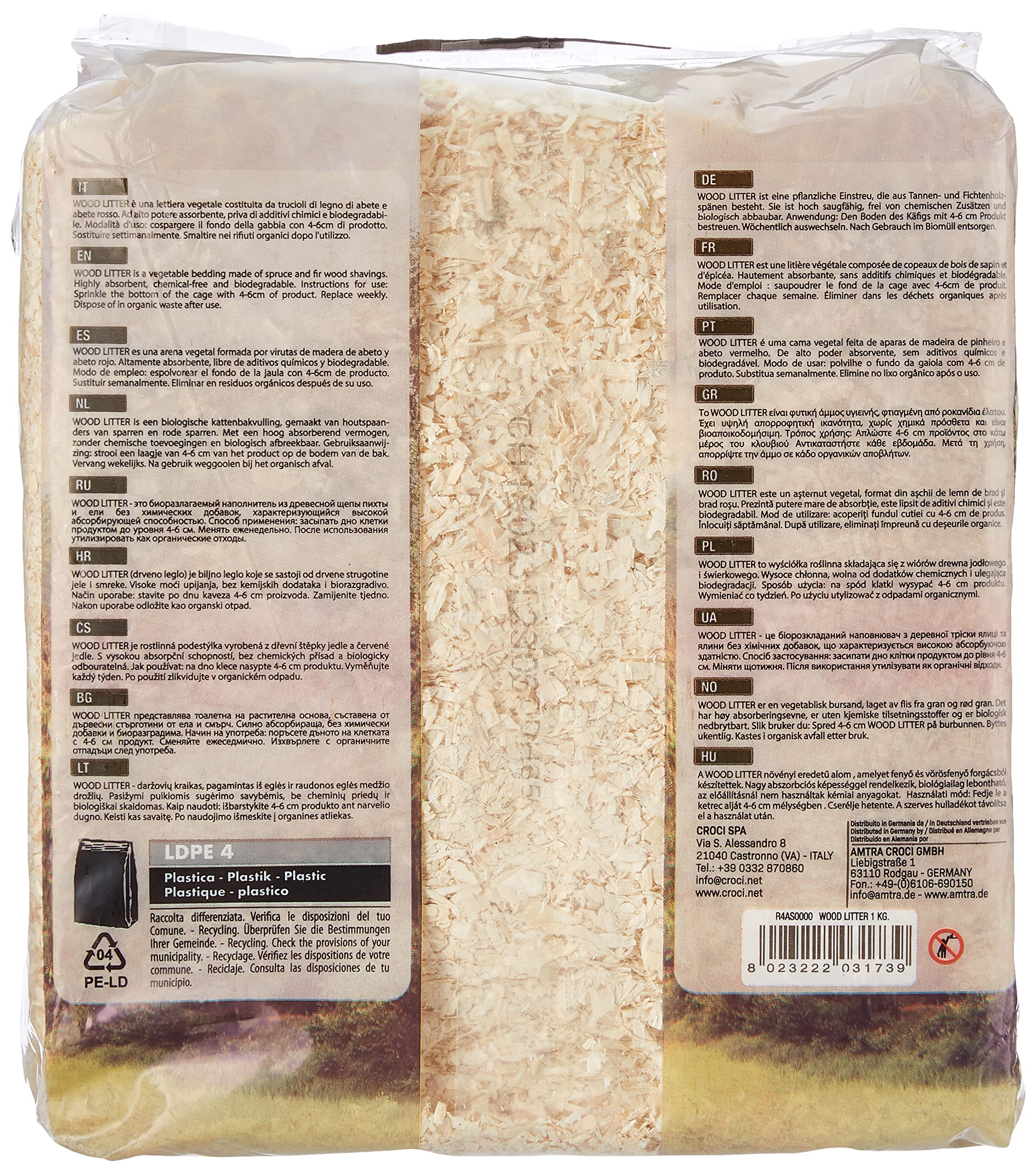 Croci 100% Natural Wood Shavings Litter for Small Animals | 1kg Pack 2