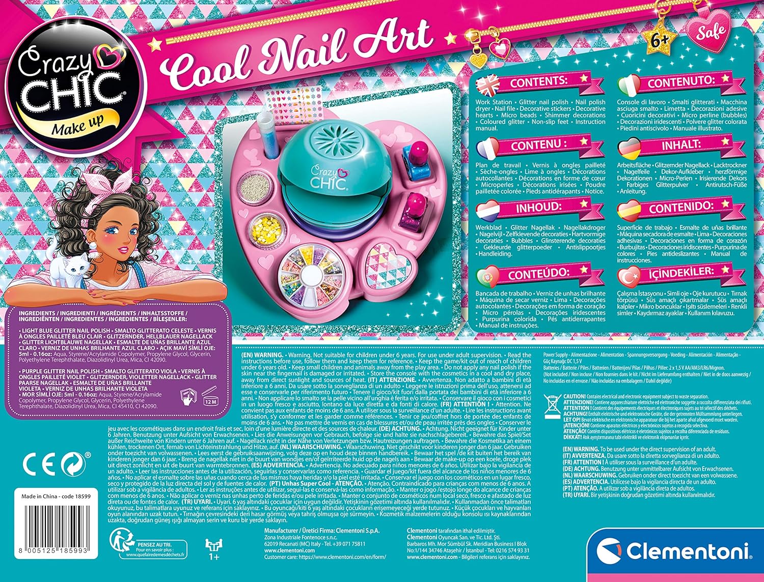 Clementoni Crazy Chic Cool Nail Art Set for Kids 7