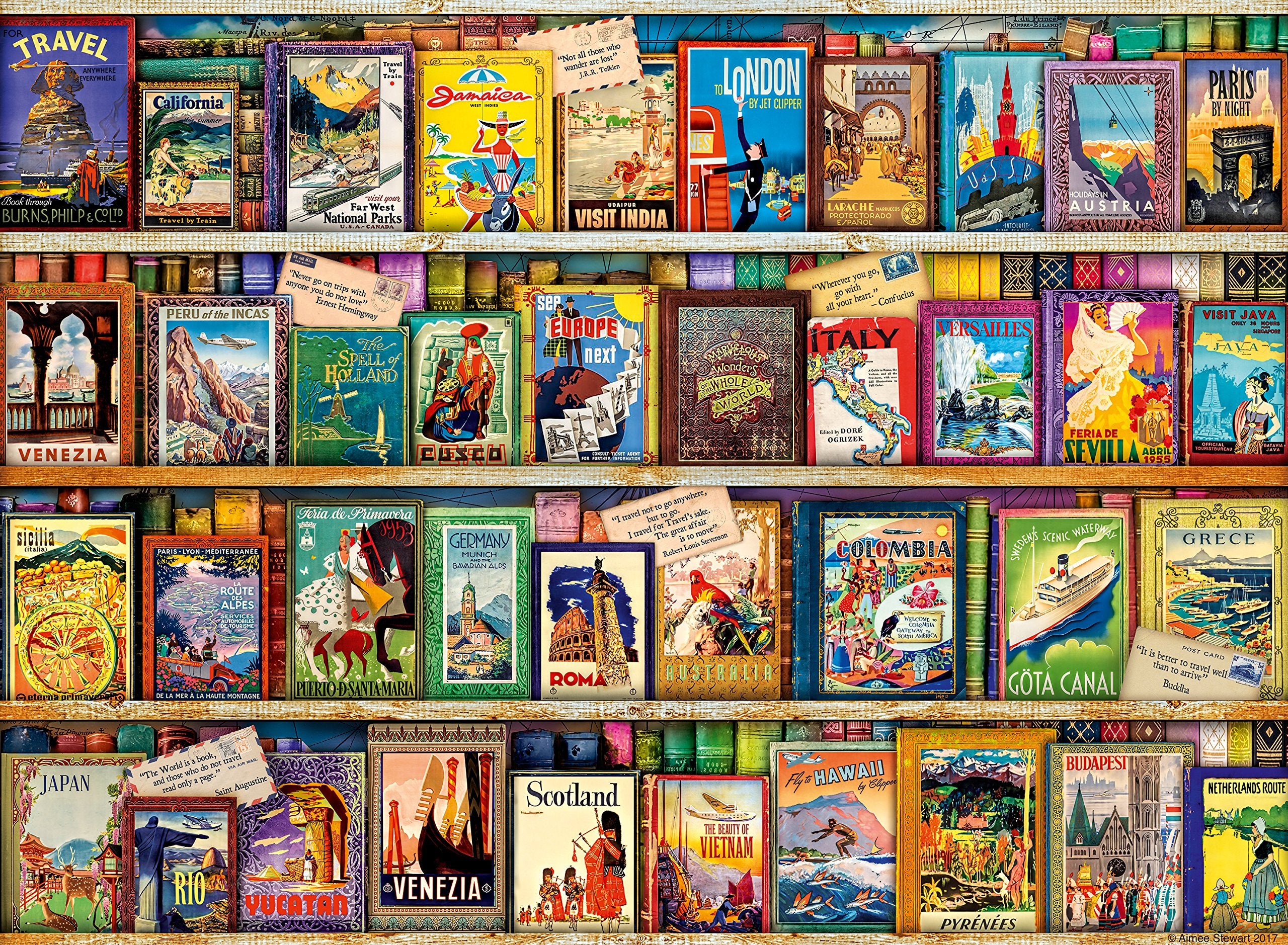 Ravensburger Vintage Travel Guides 500 Piece Jigsaw Puzzle for Adults and Kids 10+ 2