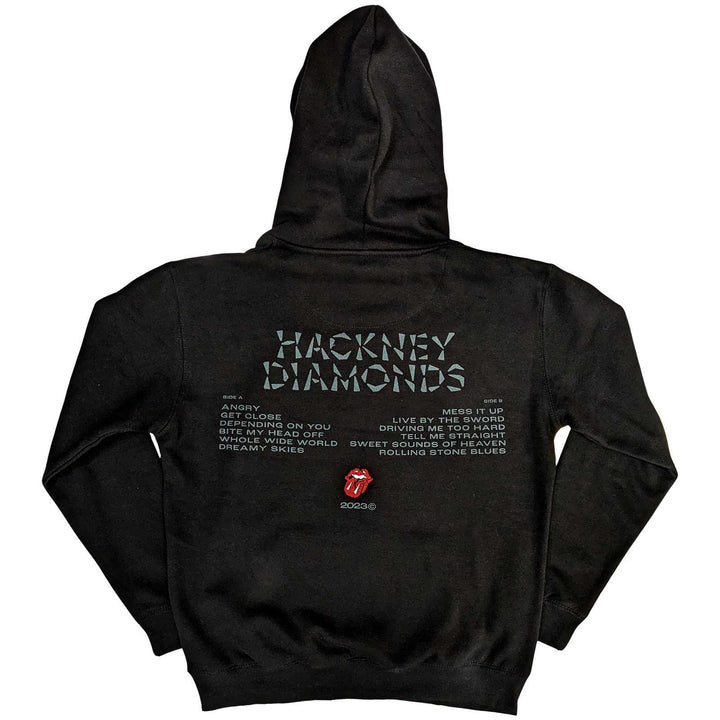 The Rolling Stones Unisex Pullover Hoodie: Hackney Diamonds Glass Logo (Back Print)