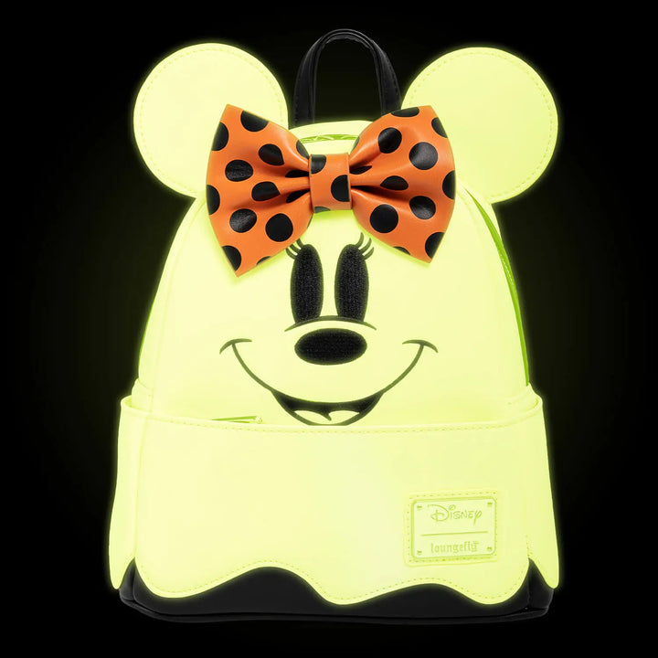 Loungefly Disney Ghost Minnie Glow In The Dark Cosplay Mini Backpack