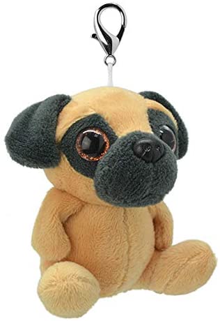 Wild Planet Orbys-pluche pug sleutelhanger, 10 cm, handgemaakt, veelkleurig K8525