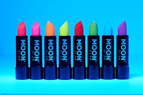 Neon UV Glitter Lipstick by Moon Glow - Orange - Bright Neon Coloured Lipstick -