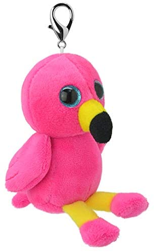 Orbys Wild Planet 10 cm handgemaakte flamingo knuffel, sleutelhanger