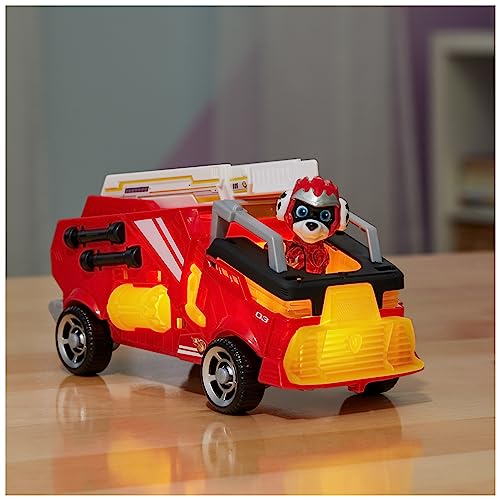 Paw Patrol: The Mighty Movie, Fire Truck Toy with Marshall Mighty Pups Action Figure