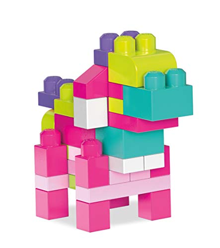 Mega Bloks DCH54 Bolsa de construcción grande, rosa, 60 piezas