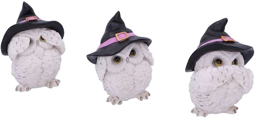 Nemesis Now Three Wise Feathered Familiars Owl Figurine 9cm, White