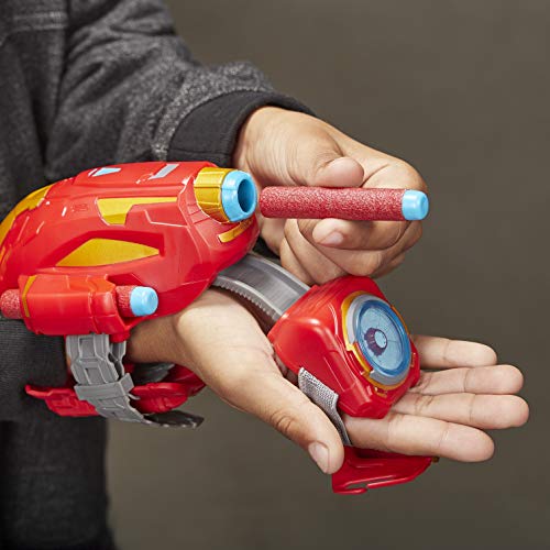 NERF Power Moves Marvel Avengers Iron Man Repulsor Blast Gauntlet NERF Juguete de lanzamiento de dardos