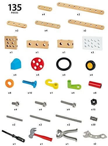BRIO Builder Construction Set 135-Piece STEM Building Toy for Kids 14