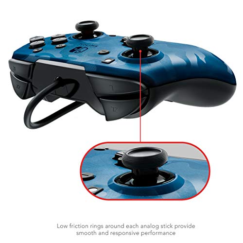 PDP Controller Faceoff Deluxe+ Audio Wired Switch Camo Blauw - Nintendo Switch