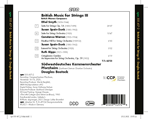 Südwestdeutsches Kammerorchester Pforzheim - British Music Strings Vol.3 [Südwestdeutsches Kammerorchester Pforzheim; Douglas Bostock ] [Cpo: 555457-2] [Audio CD]