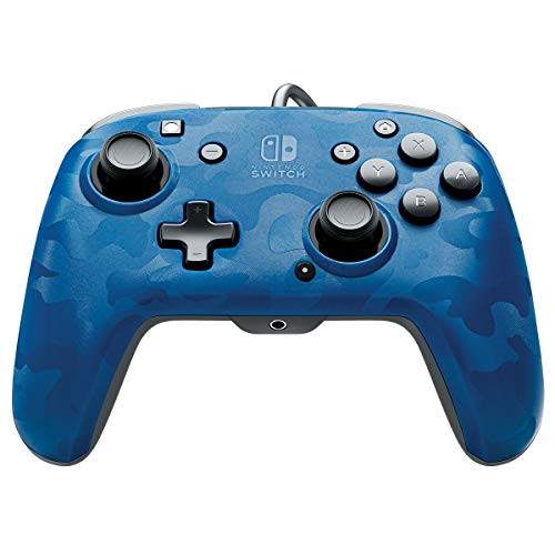 PDP Controller Faceoff Deluxe+ Audio Wired Switch Camo Blue - Nintendo Switch