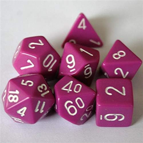 Chessex CHX25427 Dice-Opaque Light Purple/White Set