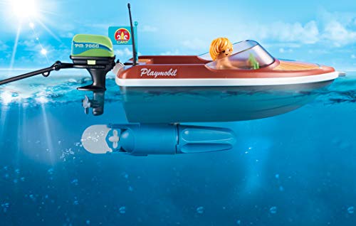 Playmobil 70091 Family Fun Campsite Floating Speedboat with Tube Riders