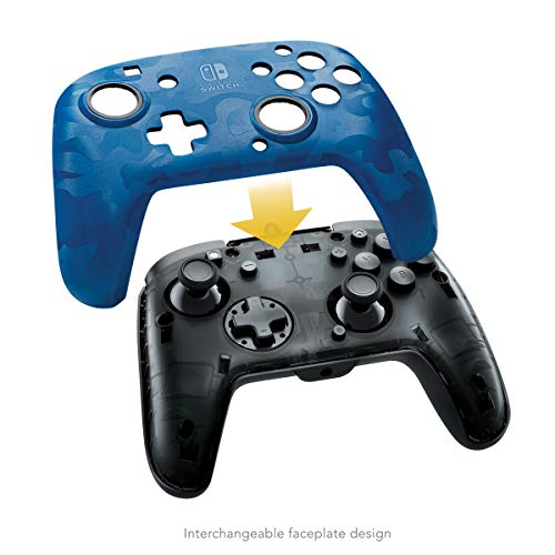 PDP Controller Faceoff Deluxe+ Audio Wired Switch Camo Blauw - Nintendo Switch