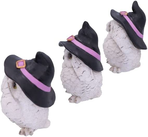 Nemesis Now Three Wise Feathered Familiars Owl Figurine 9cm, White